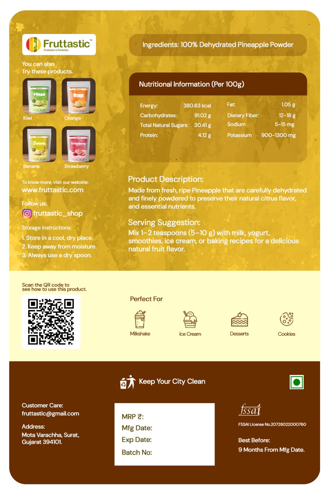 Banana Powder | 100% Natural Fruit Powder