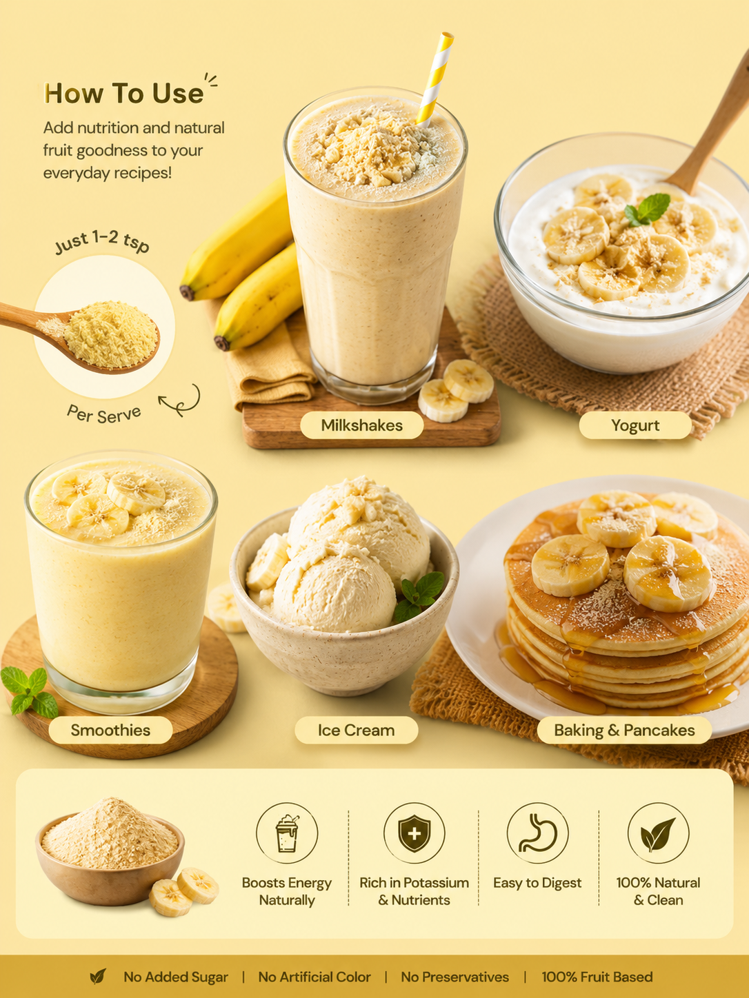 Banana Powder | 100% Natural Fruit Powder