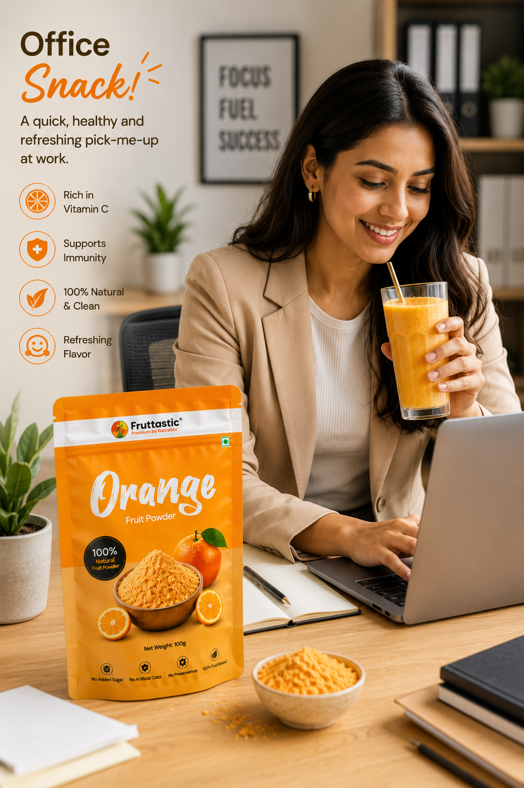 Orange Powder | 100% Natural Fruit Powder