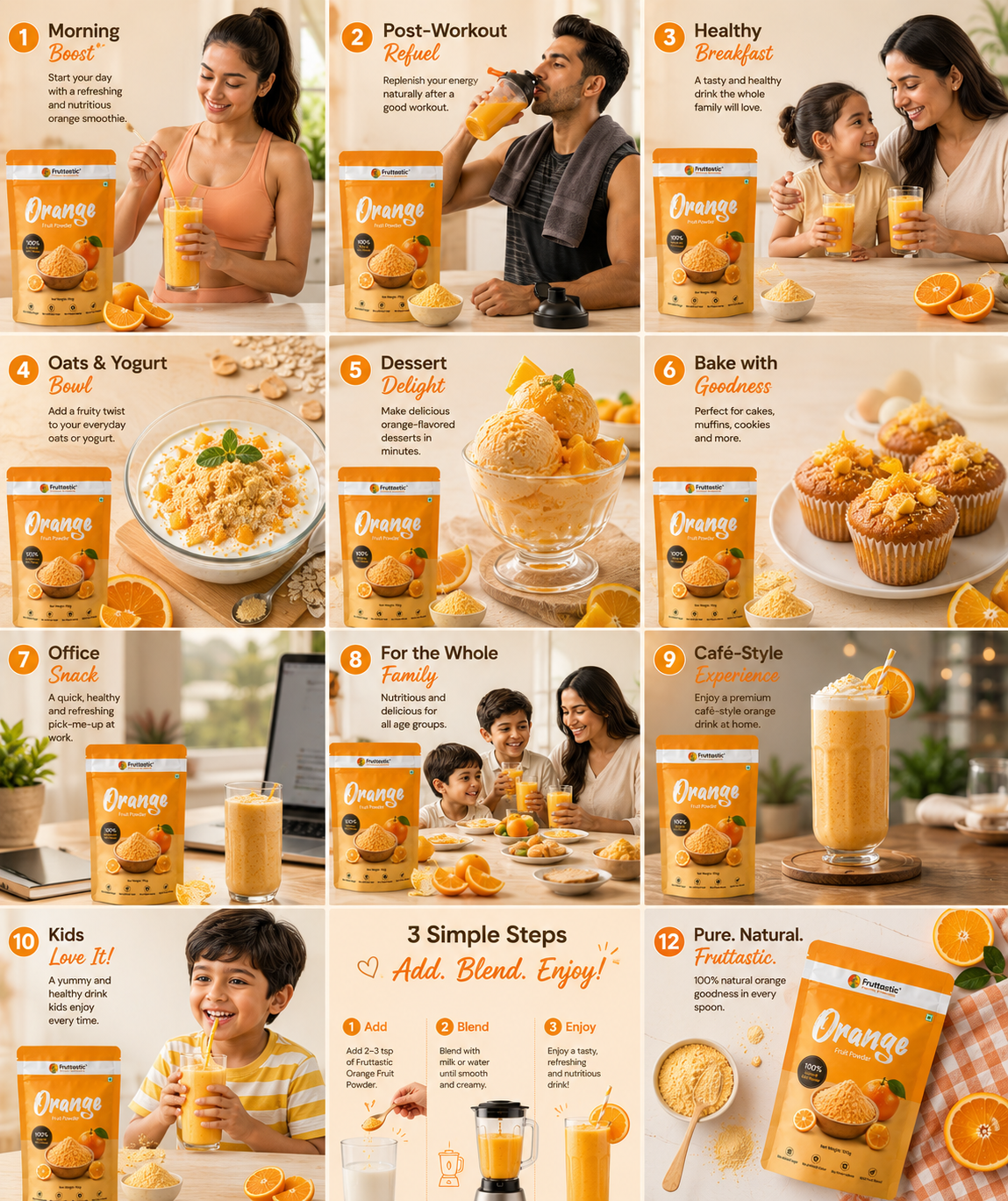 Orange Powder | 100% Natural Fruit Powder